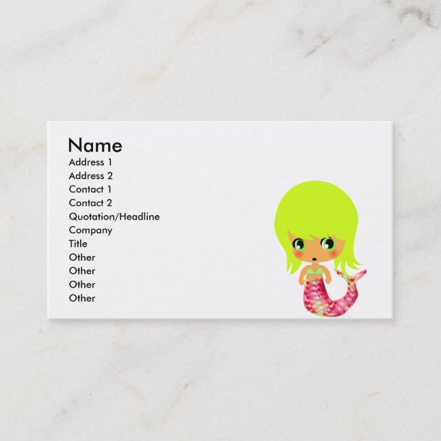 Carte De Visite mermaid magique chibi 3 (Devant)