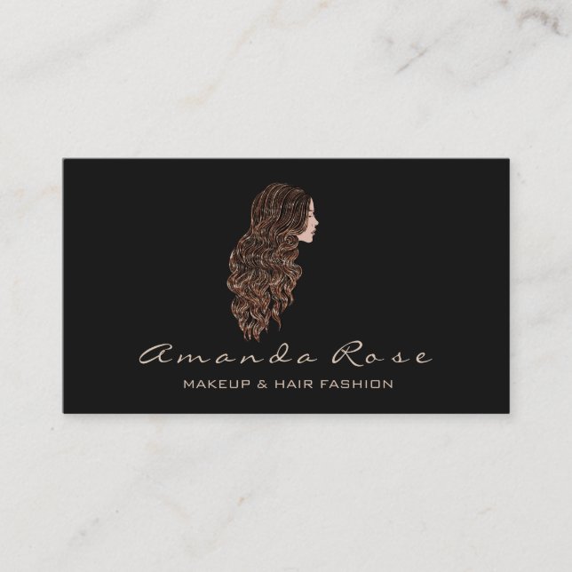 Carte De Visite Mermaid Maquillage Lashes Coiffeur noir ivoire (Devant)
