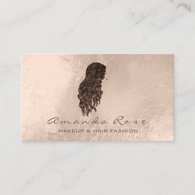 Carte De Visite Mermaid Maquillage Lashes Coiffeur Rose ivoire (Devant)