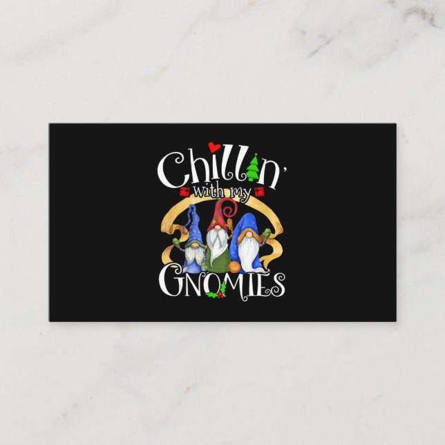 Carte De Visite Merry Christmas Gnomes Old Gnome (Devant)