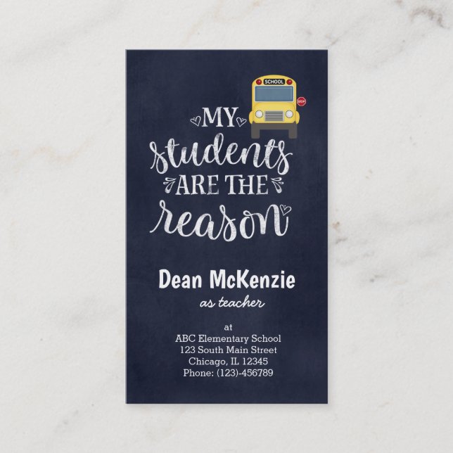 Carte De Visite Mes étudiants sont la raison (Devant)