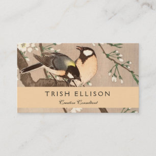 Carte De Visite Mésange japonaise asiatique Ohara Koson Oiseau Cha
