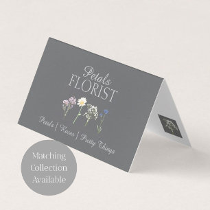 Carte De Visite Message de marque de fleuriste de boutique moderne