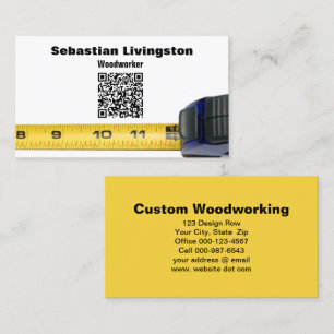 Carte De Visite Mesurer le code QR professionnel de travail du boi