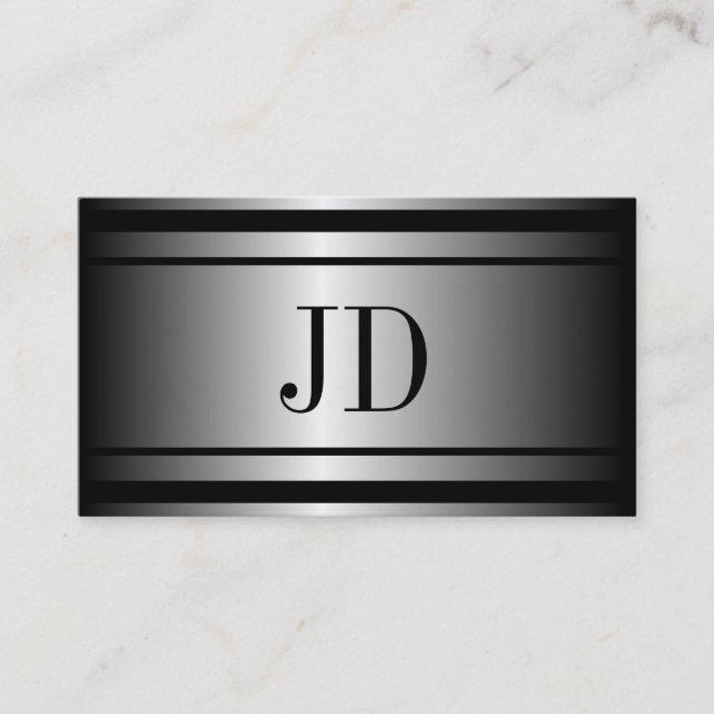 Carte De Visite Métal argenté d'architecte métallique (Devant)