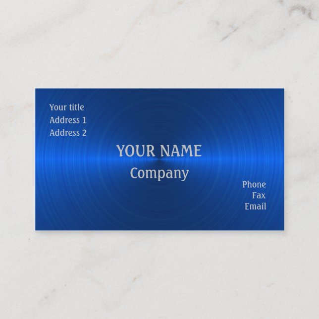 Carte De Visite Métal bleu (Devant)
