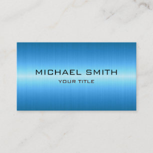 Carte De Visite Métal bleu d'acier inoxydable de monogramme fait