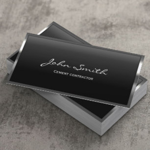 Carte De Visite Metal Border Cement Contractor Business Card