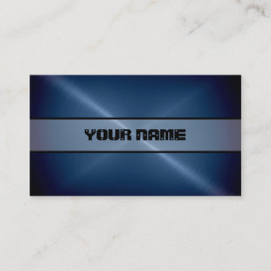Carte De Visite Métal brillant bleu d'acier inoxydable