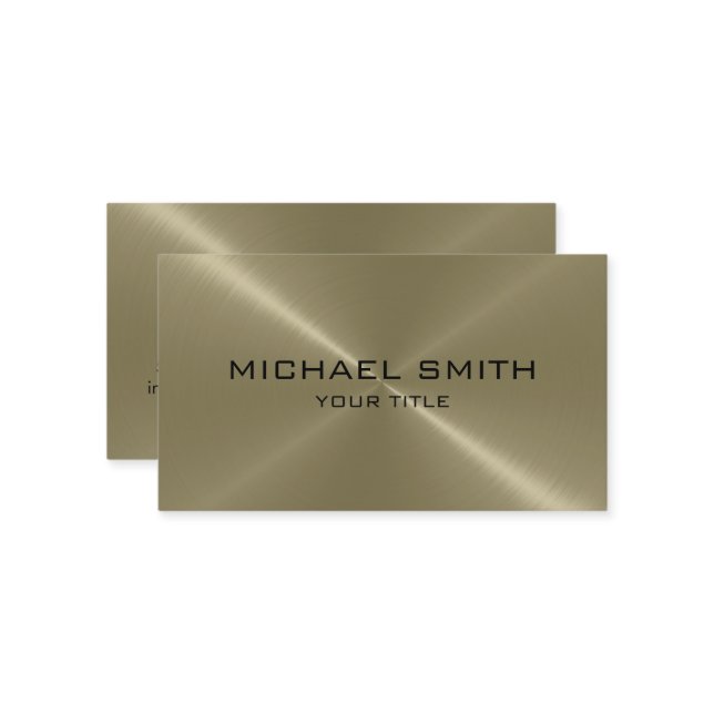 Carte De Visite Métal bronzage d'acier inoxydable (Devant/Arrière en situation)