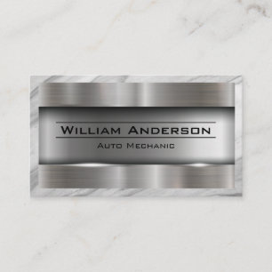 Carte De Visite Métal brossé   Bordure de marbre