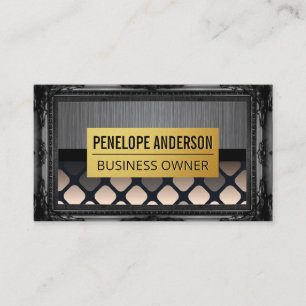 Carte De Visite Métal brossé   Gold Antique Border