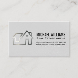 Carte De Visite Métal brossé Immobilier Logo