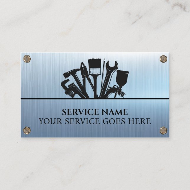 Carte De Visite Métal d'entretien d'entretien pour homme de main b (Devant)