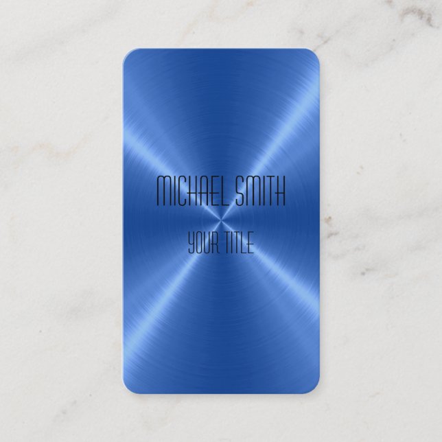 Carte De Visite Métal en acier bleu (Devant)