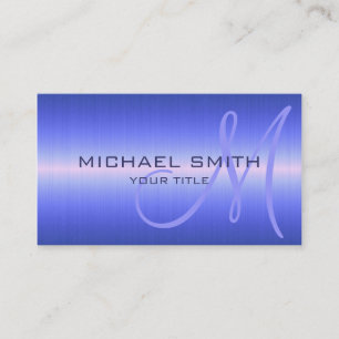 Carte De Visite Métal en acier inoxydable bleu 2