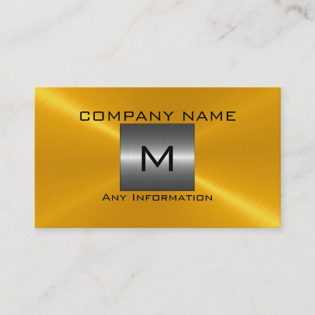Carte De Visite Métal en acier inoxydable or (Devant)