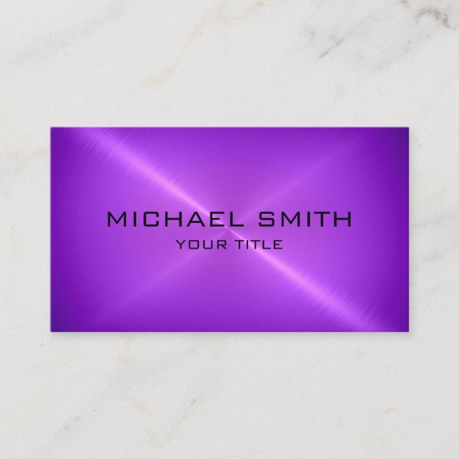 Carte De Visite Métal en acier inoxydable pourpre (Devant)