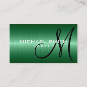 Carte De Visite Métal en acier inoxydable vert cool 2