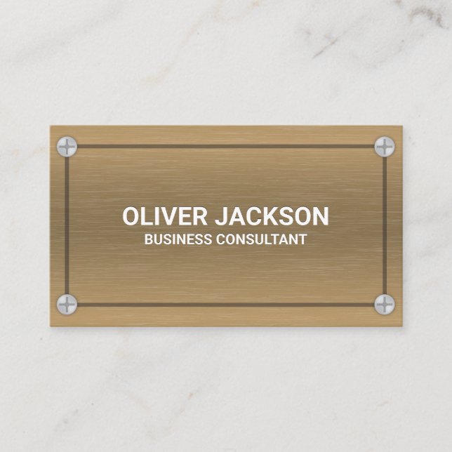 Carte De Visite Métal et vis | Texture métallique (Devant)