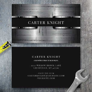 Carte De Visite Métal Industriel Rayé