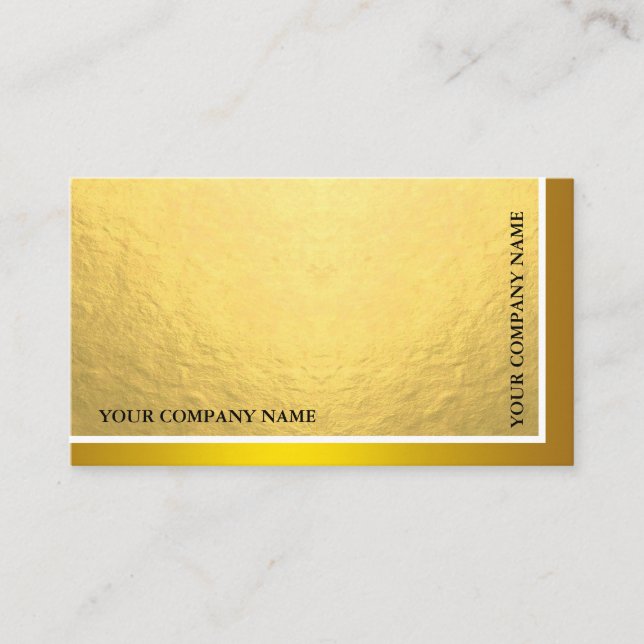 Carte De Visite Métal minimal moderne Fleur & Foil Gold (Devant)