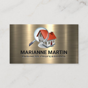 Carte De Visite Métal or   Logo de la maison en verre