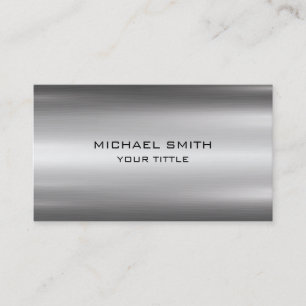 Carte De Visite Métal professionnel élégant Argent moderne