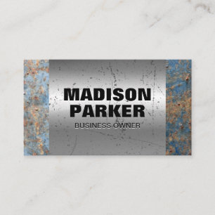 Carte De Visite Métal rouillé Ancien Arrière - plan métallique r