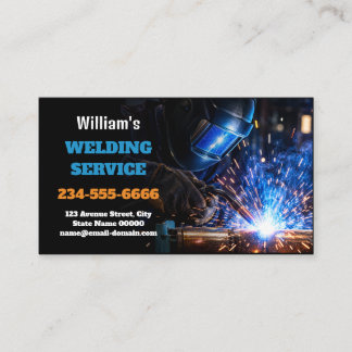 Carte De Visite Metal Welding Fabrication Contractor Business Card