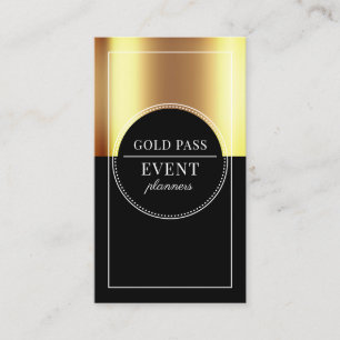 Carte De Visite Metallic Gold Black Event Planner