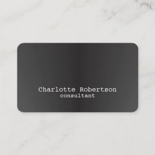 Carte De Visite Métallic Gris Plaine Créative Moderne Consultant