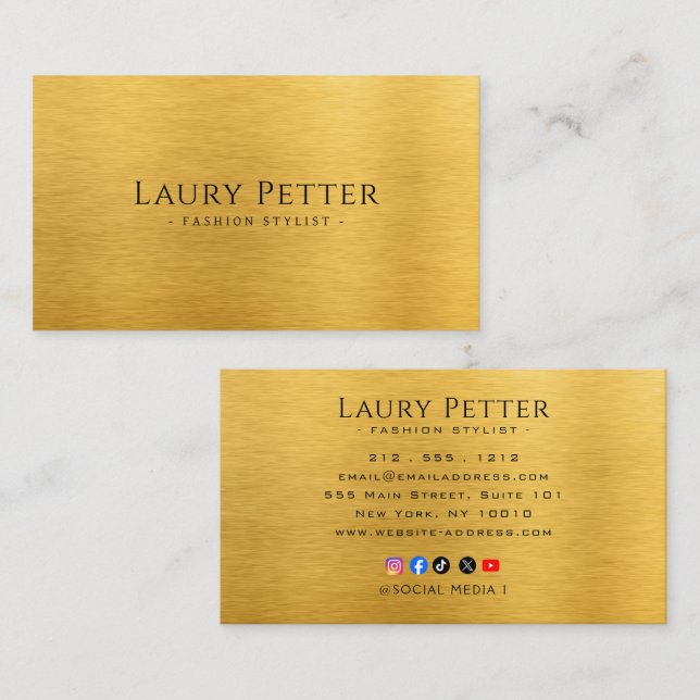 Carte De Visite metallic look (Devant / Derrière)