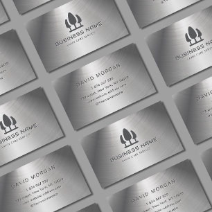 Carte de visite métallique du service d'entretien 