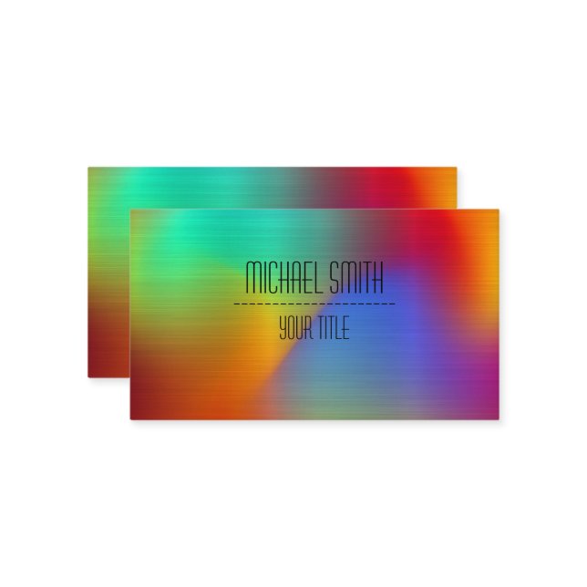 Carte de visite métallique en acier inoxydable col (Devant/Arrière en situation)