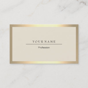 Carte de visite métallique en ivoire minimal de