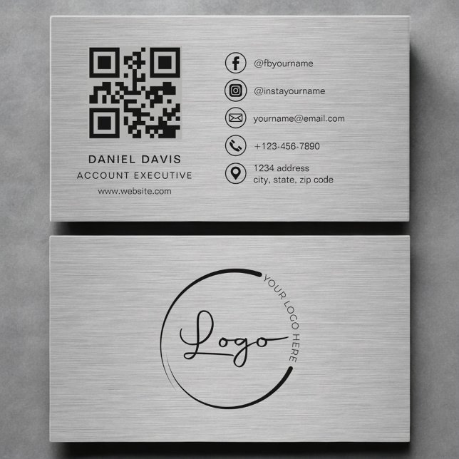 Carte de visite métallique pour directeur de compt (Créateur téléchargé)