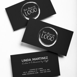Carte De Visite Mettez mon logo blanc sur fond noir