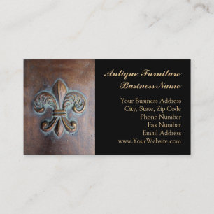 Carte De Visite Meubles Anciens Fleur De Lis Vintage