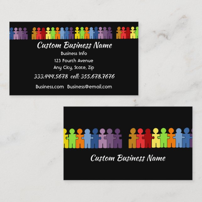Carte De Visite Mgr de personnel professionnel noir, responsable R (Devant / Derrière)