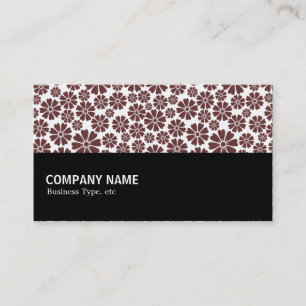 Carte De Visite Mi-chemin - 8 pétales - Brown foncé sur blanc
