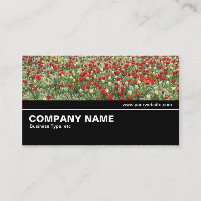 Carte De Visite Mi-chemin V2 033 - Lit de tulipes (Devant)