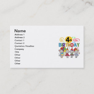 Carte De Visite Mice 4th Birthday T-shirts et cadeaux