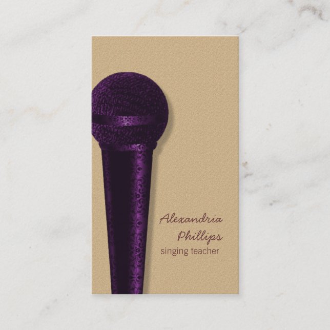 Carte de visite micro Damask, violet (Devant)