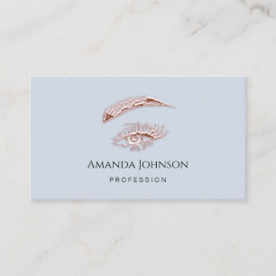 Carte De Visite Microblade Lashes Brows Maquillage Logo Rose Paste