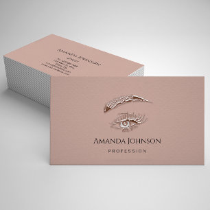 Carte De Visite Microblade Lashes Brows Maquillage Logo Rose uniqu