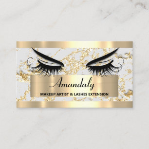 Carte De Visite Microblade Maquillage Eyelash Extension Gold Parti