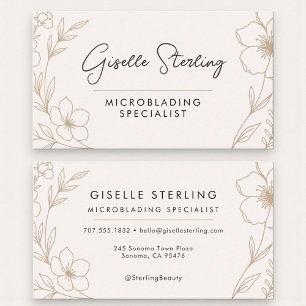 Carte De Visite Microblading Beauté Botanique Féminine
