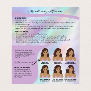 Carte De Visite Microblading Brow post-soins et rendez-vous