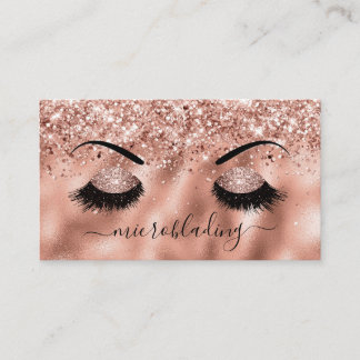Carte De Visite Microblading Brows Rose Gold Parties scintillant A